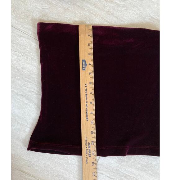 Vintage Bonnie Strauss Crop Top Maxi Skirt Set Medium Velvet Satin Strapless Red - Picture 11 of 16